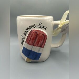 Rae Dunn SWEET SUMMERTIME Mug With Patriotic Popsicle Bomb Rocket Pop Summer NEW